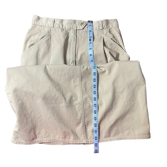 Charter club khaki midi skirt. Size 12 cotton side pockets belt loops zipper - Picture 7 of 12